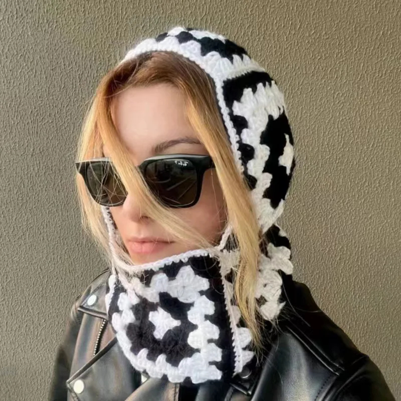 Bonnet au Crochet avec Protection du Cou pour Femme