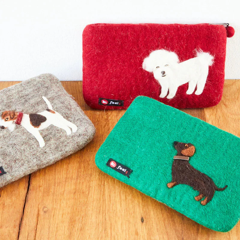 Pochette Teckel en laine feutrée - NATURASTYLE – Image 2