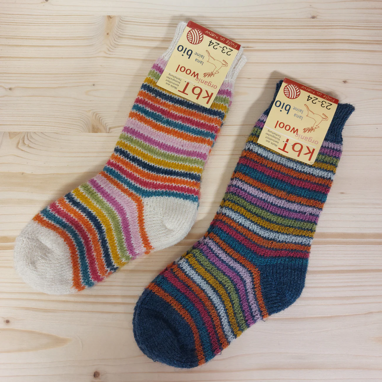 Chaussettes rayures bouclette pure laine - HIRSCH