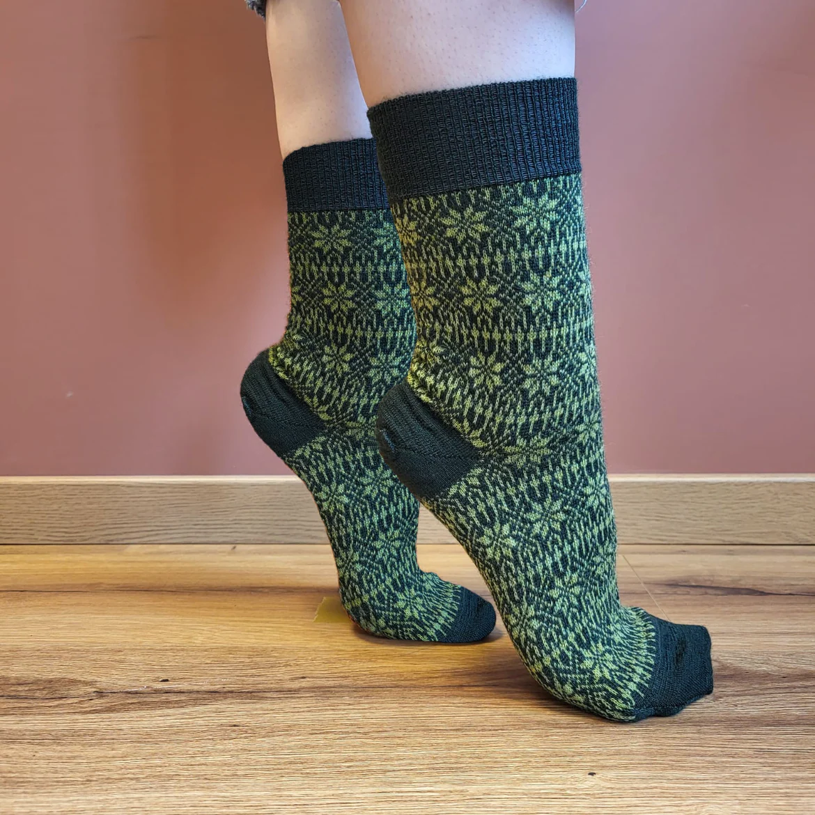 Chaussettes fine motif 100% Laine KBT - HIRSCH – Image 2