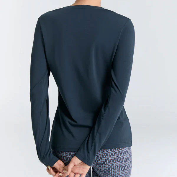 T-shirt col V manches longues en coton - LEELA COTTON – Image 8