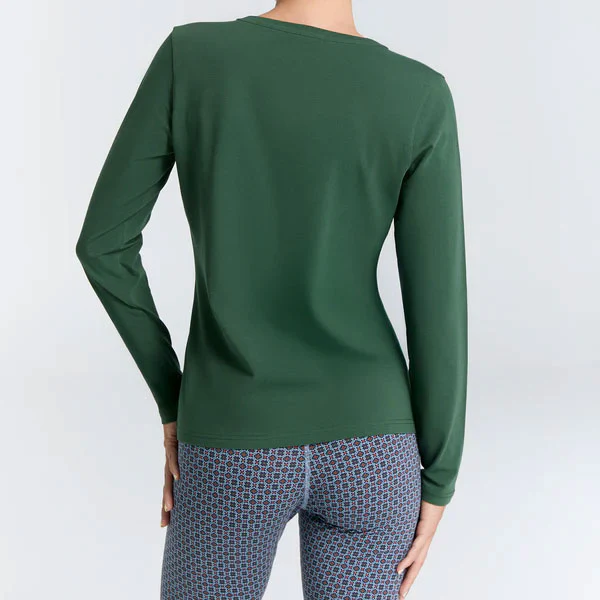 T-shirt col V manches longues en coton - LEELA COTTON – Image 6