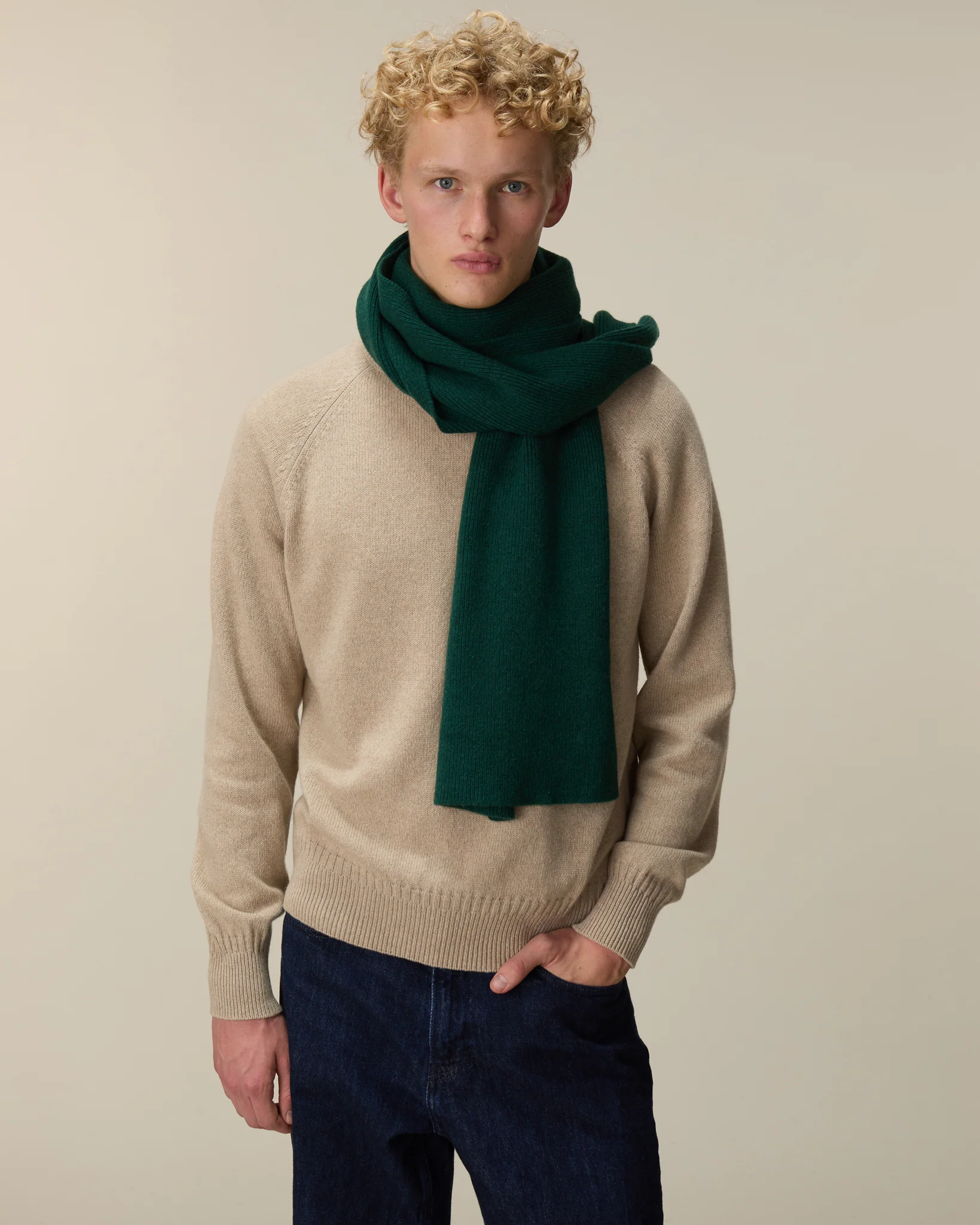 Green Tricot x Sabah Men's Cashmere Scarf