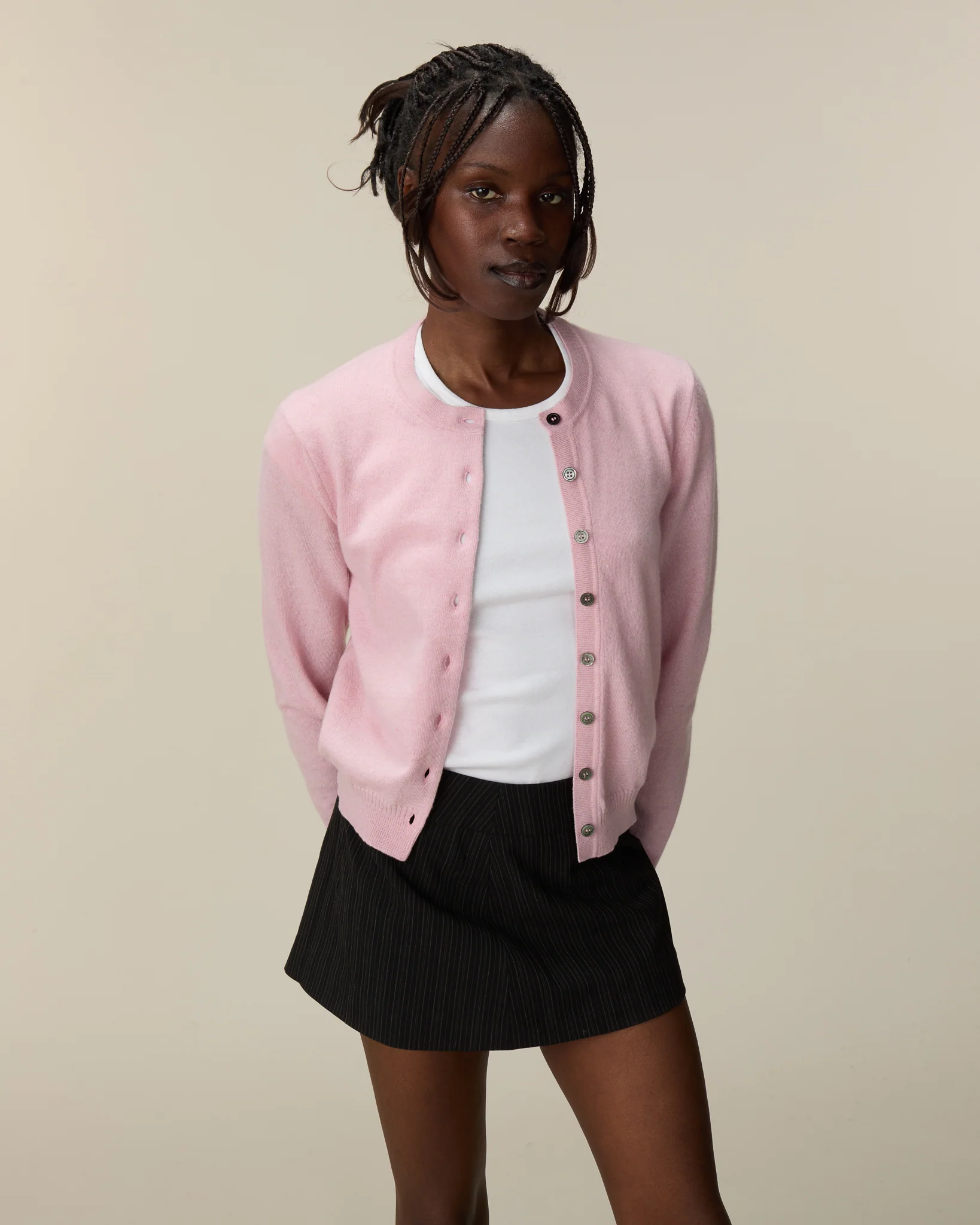 Tricot x Gil Rodriguez Women's Pink Cardigan – Image 4