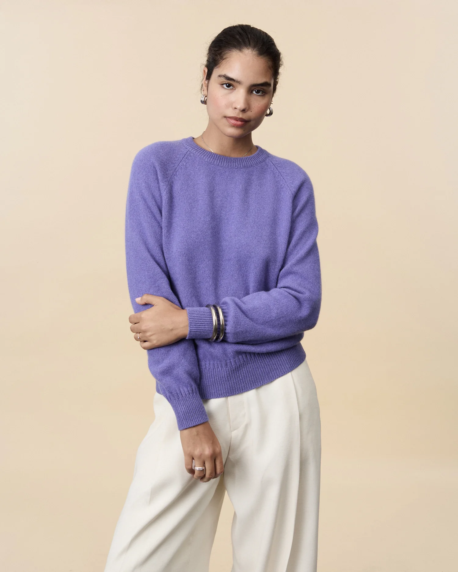 Women's Crewneck cashmere sweater in Purple