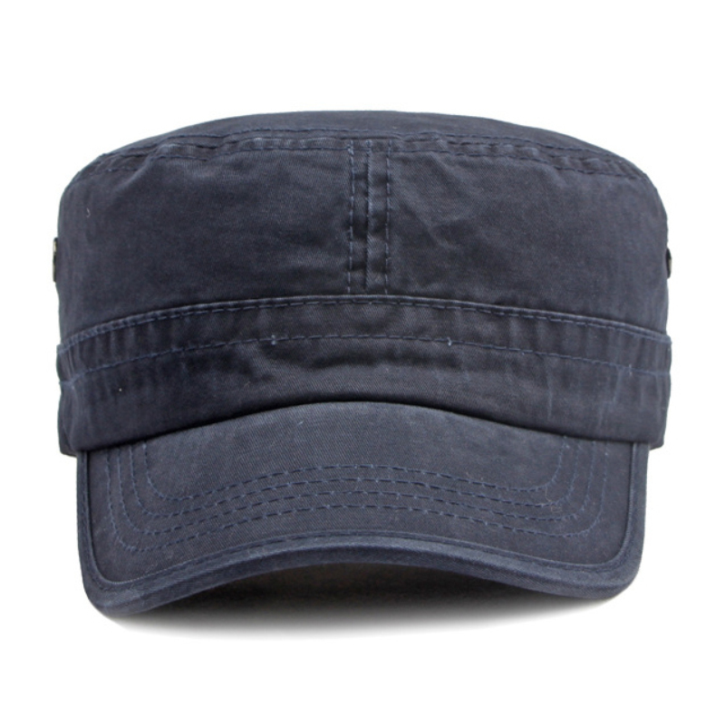 Casquette unie en coton dessus plat – Image 6