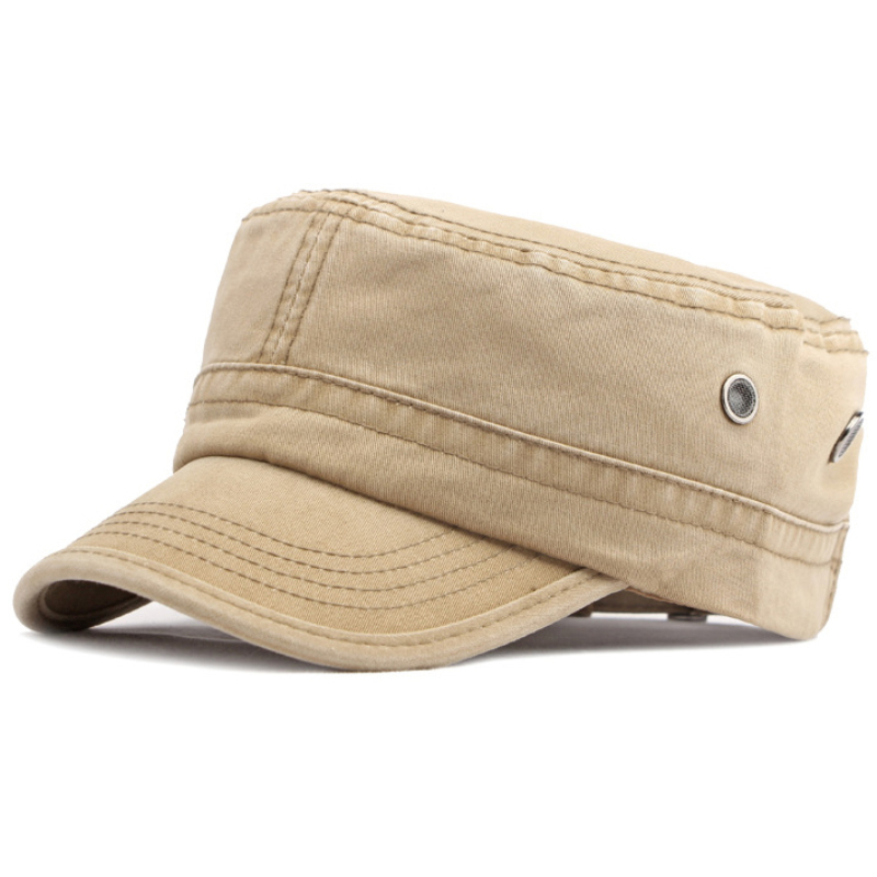 Casquette unie en coton dessus plat