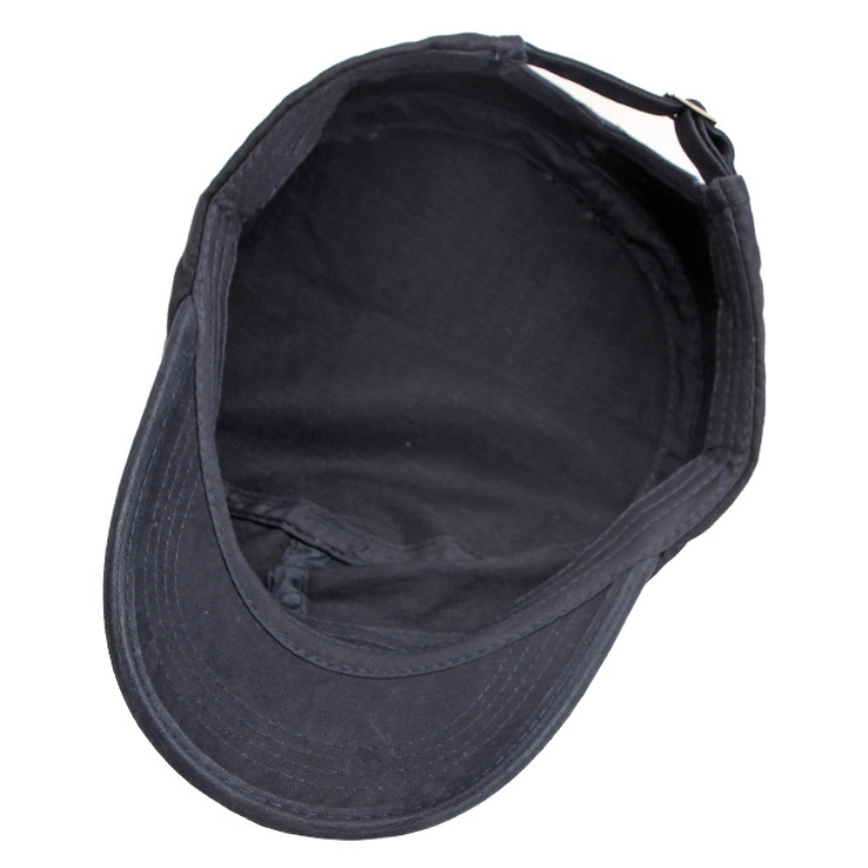 Casquette unie en coton dessus plat – Image 5