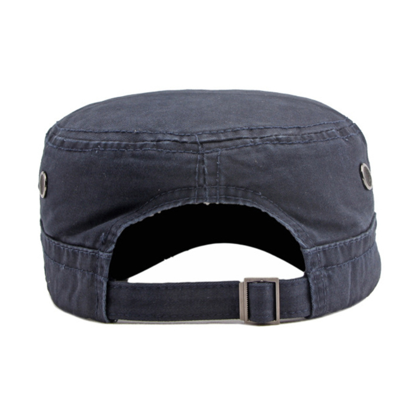 Casquette unie en coton dessus plat – Image 4