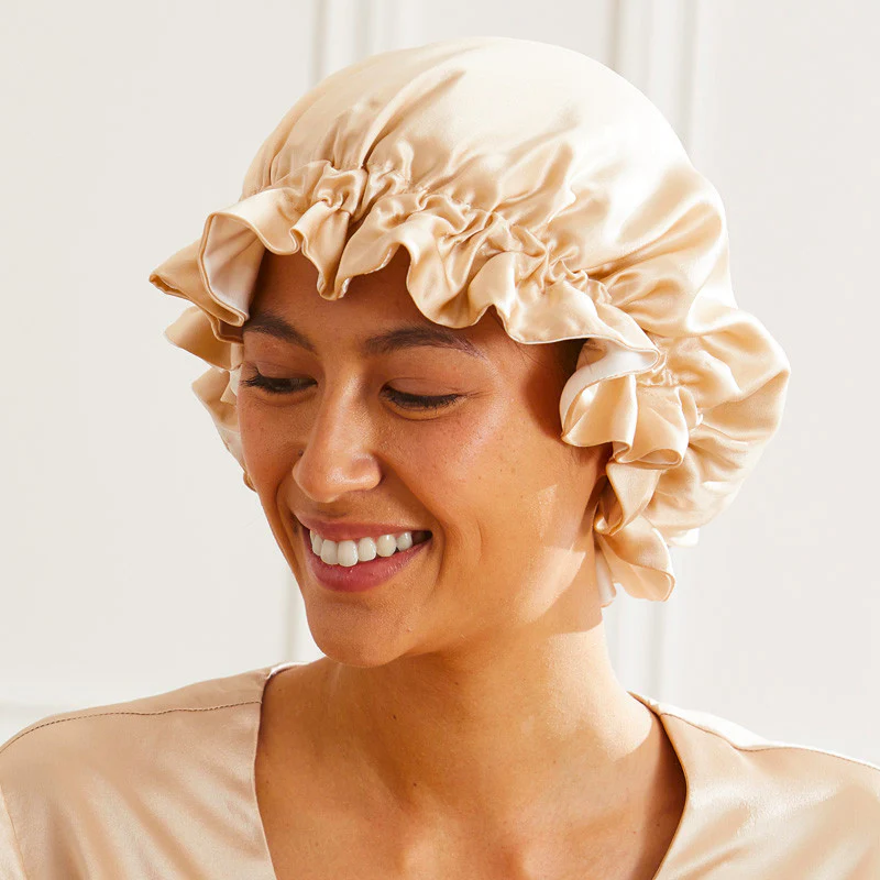 Bonnet de nuit Charlotte double face en soie – Image 2