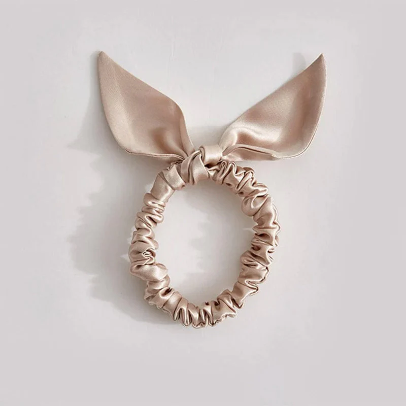 Chouchou fin en soie 25 mommes avec noeud – Image 2