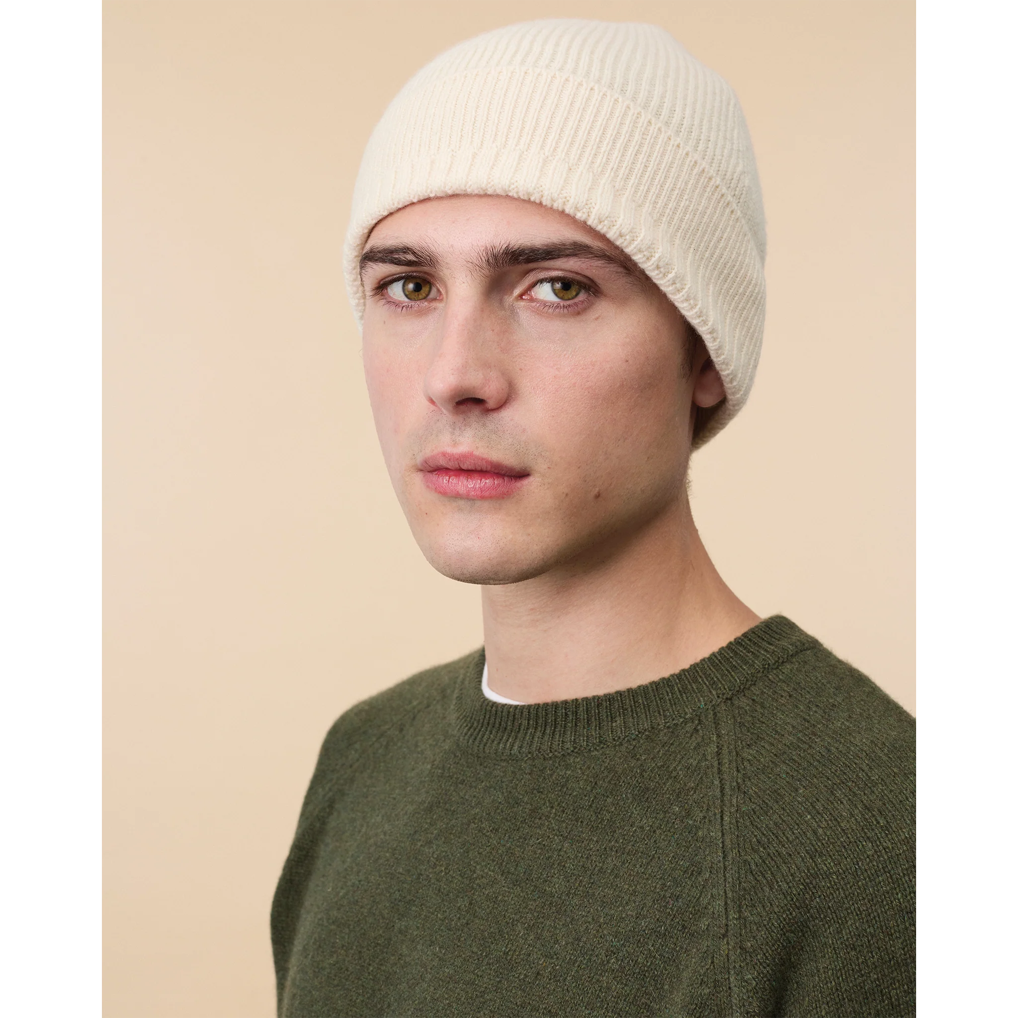 Men's Off-White Cashmere Hat