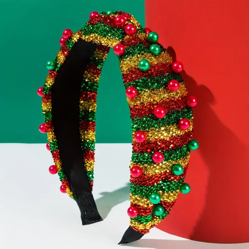 Serre Tete Chic Perles Noël – Image 2
