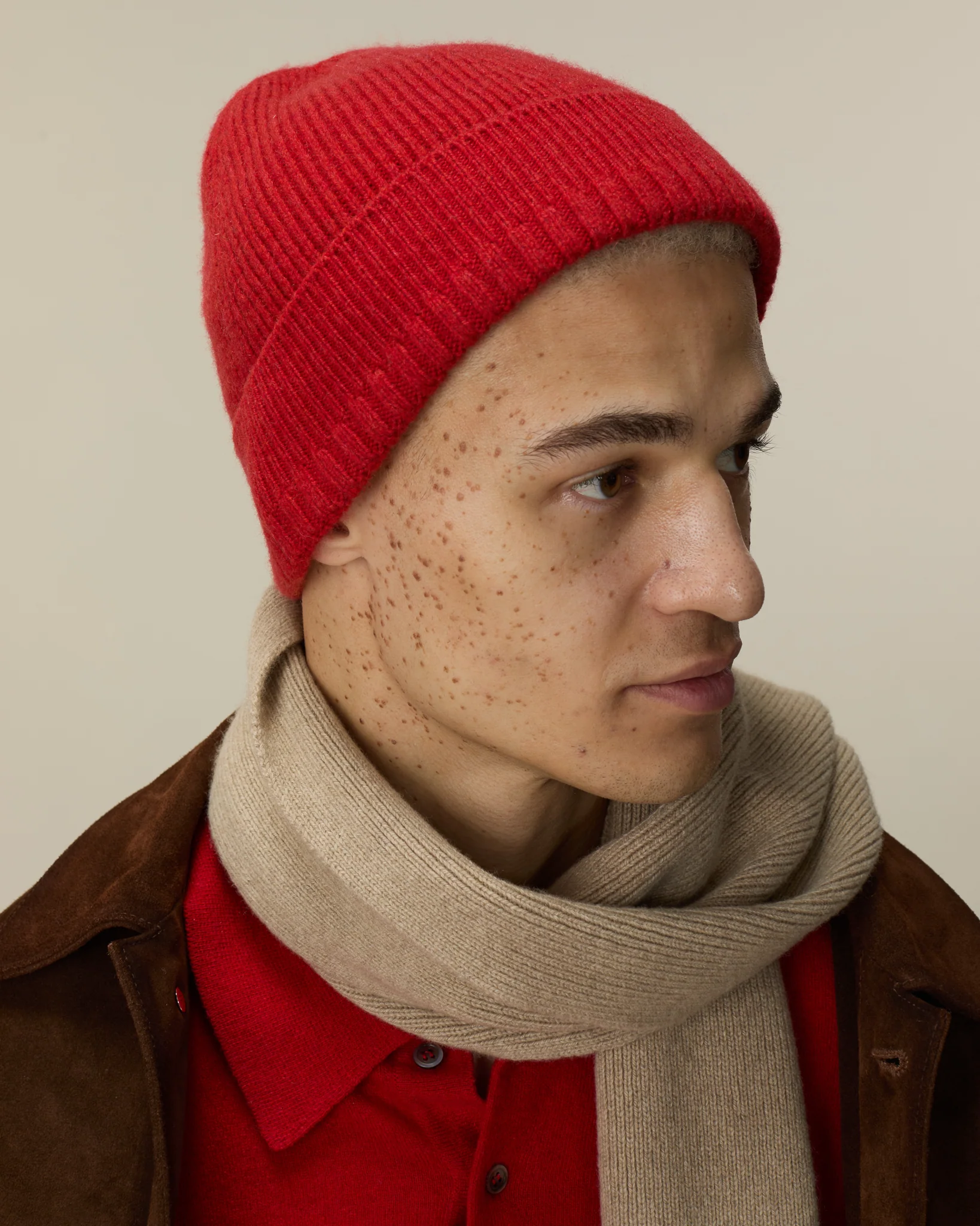 Men's Red Cashmere hat