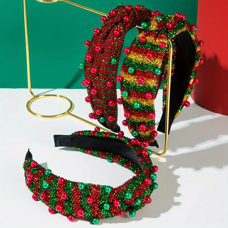 Serre Tete Chic Perles Noël – Image 4