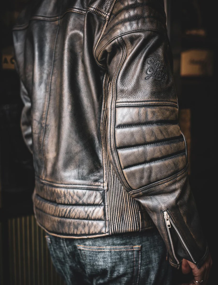 Blouson cuir moto Rocker Black used – Image 4