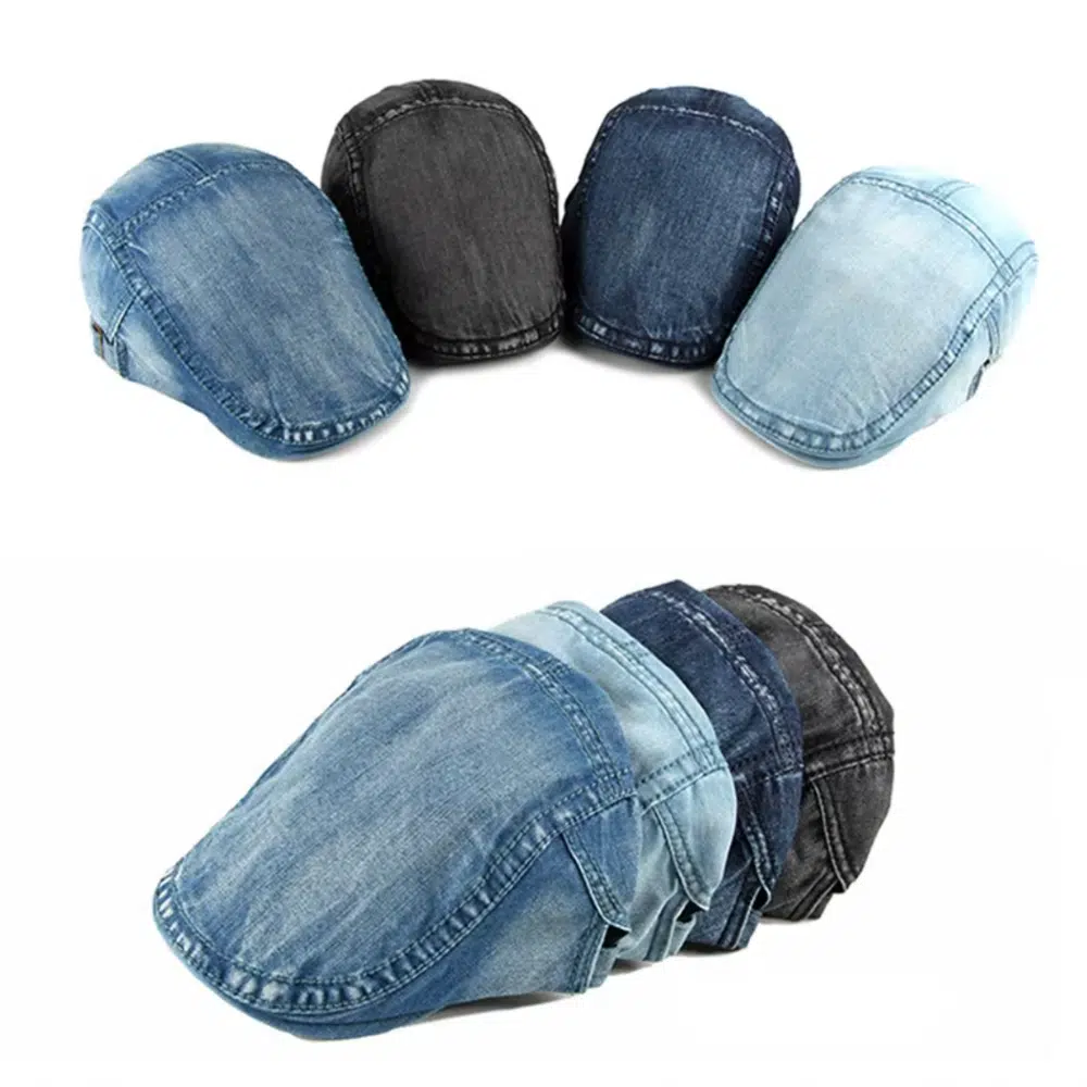 Béret casquette homme en jean Flat Denim – Image 4