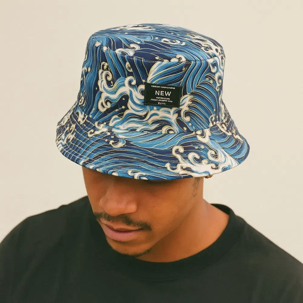 Bob chapeau motifs vagues New Wave – Image 2