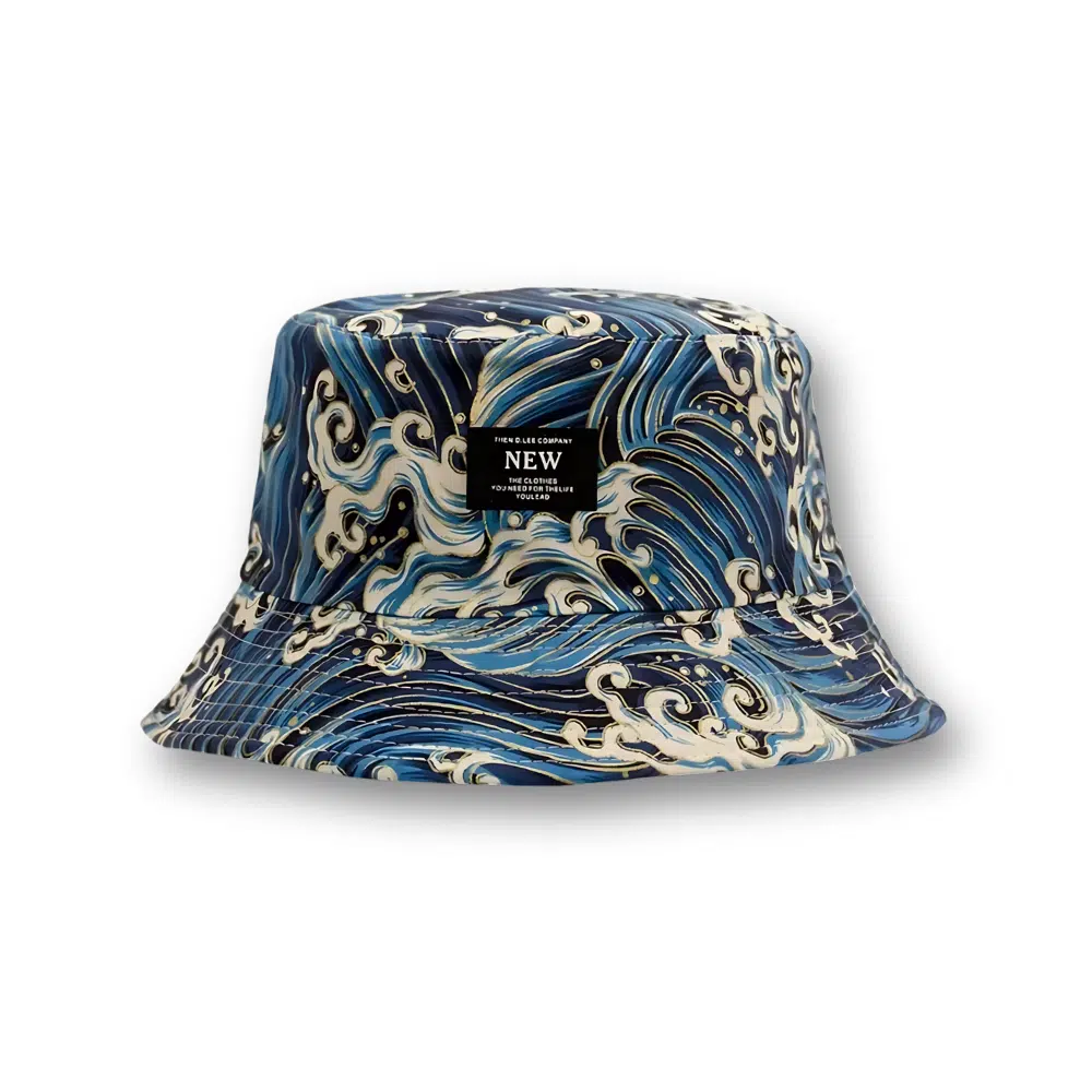 Bob chapeau motifs vagues New Wave