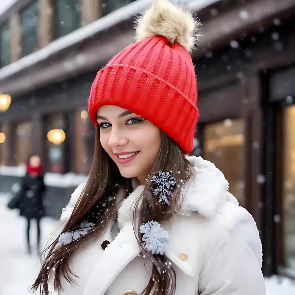 Bonnet à gros pompon Boule de Neige – Image 7
