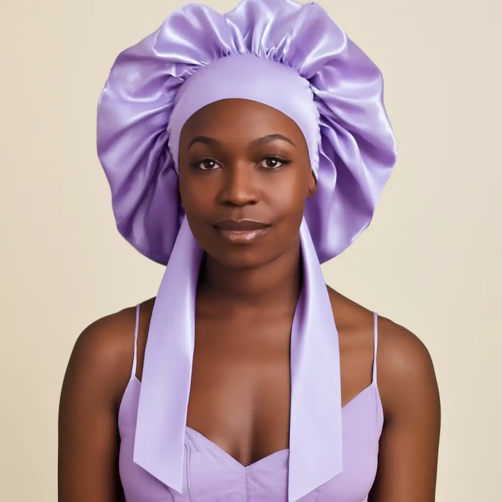 Bonnet de Nuit Satin Cheveux Bouclés