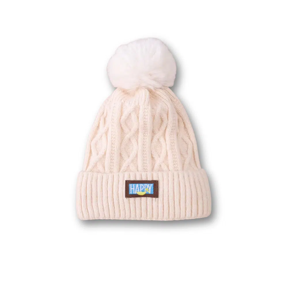 Bonnet pompon femme Happy
