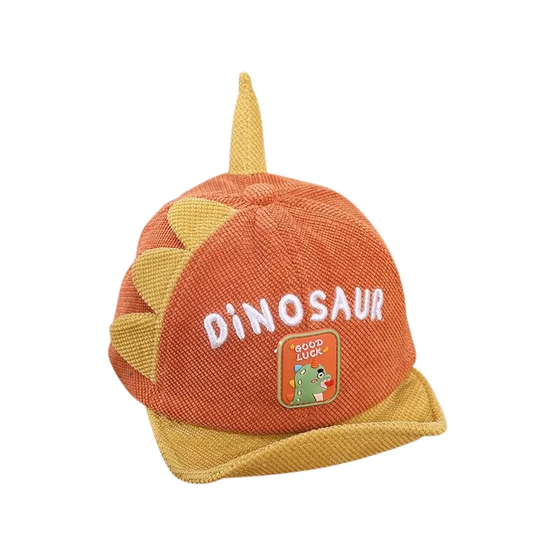 Casquette bébé chaude dino orange