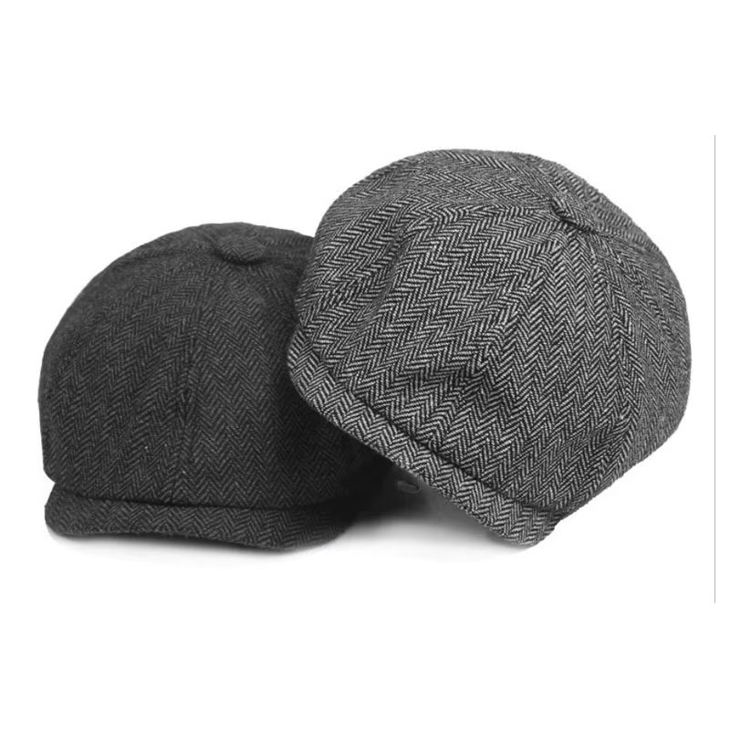 Casquette Gavroche Rayée Vintage – Image 4
