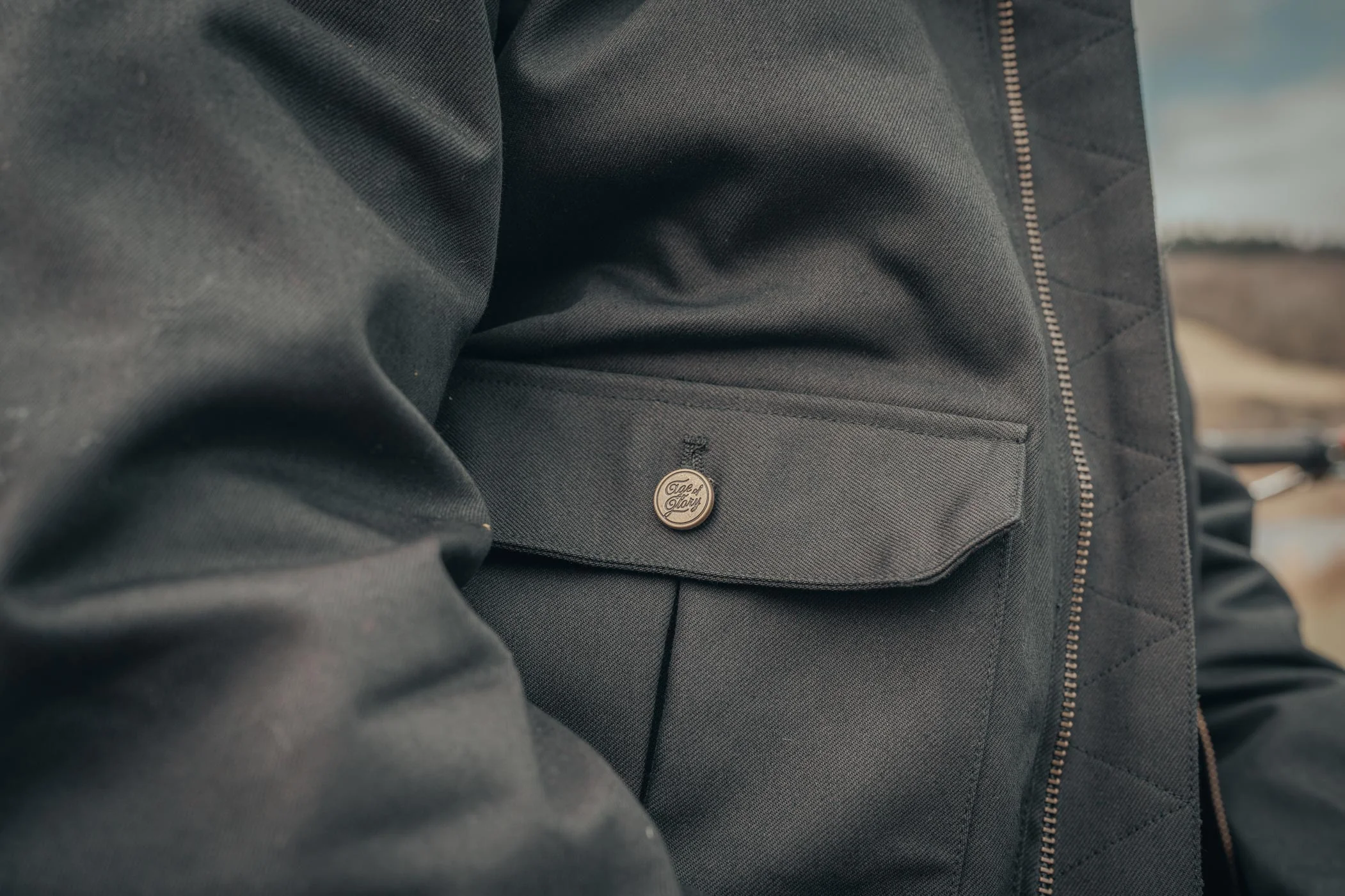 Blouson moto Cockpit en toile noir – Image 4