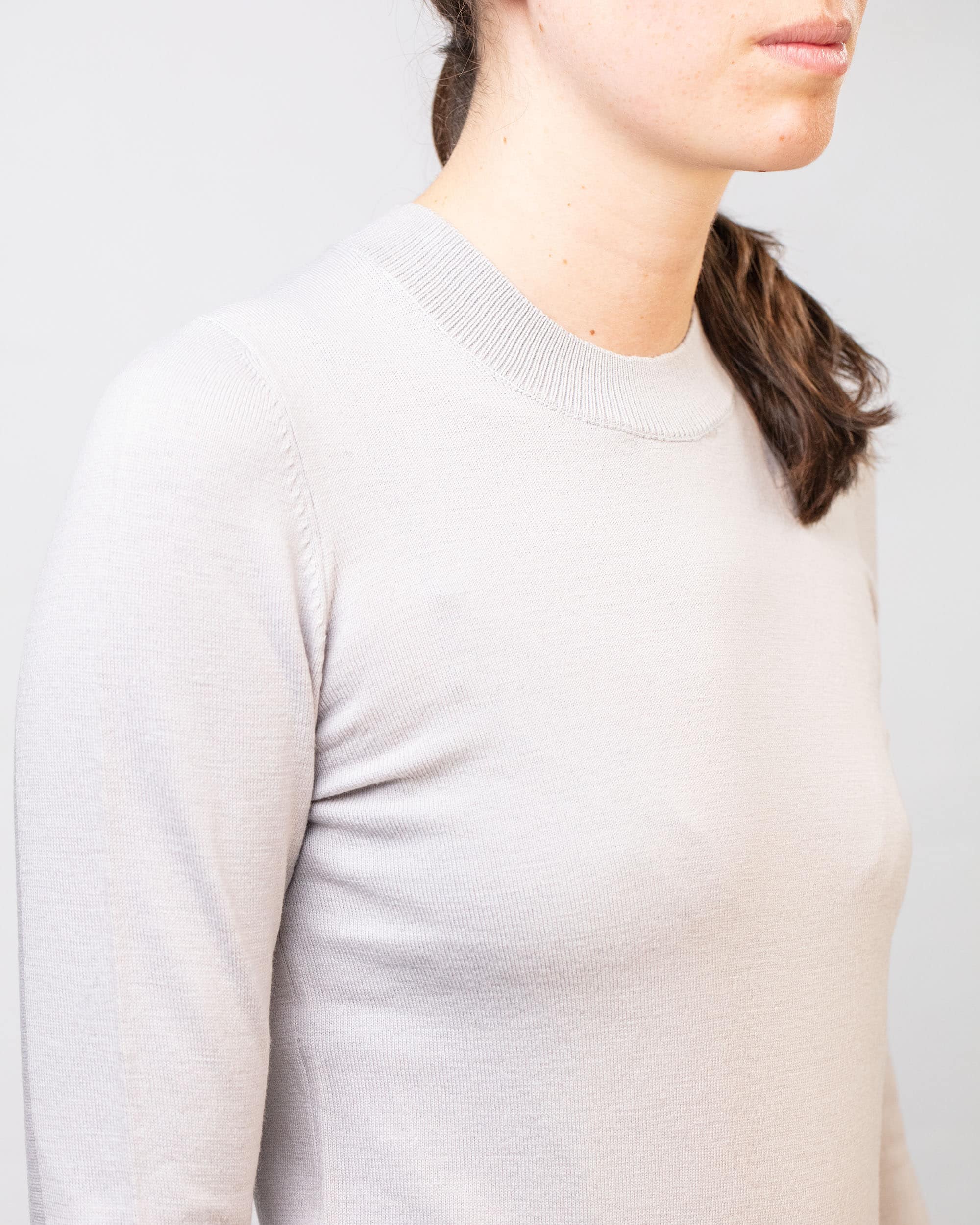 Pull Douillet Femme Gris Clair – Image 5