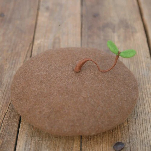 BÉRET FEMME (ET ENFANT) LUXE MARRON GLACE JEUNE POUSSE – Image 3