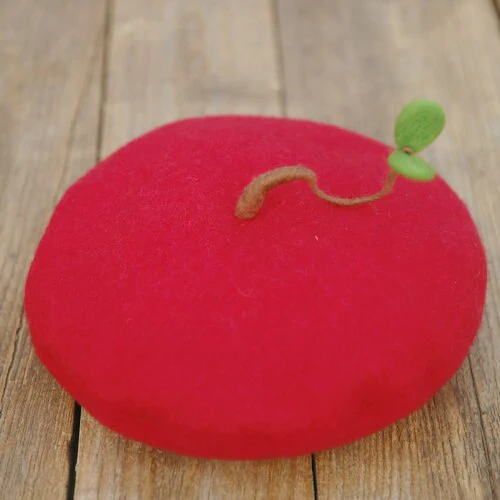 BÉRET FEMME (ENFANT ET BÉBÉ) LUXE ROUGE JEUNE POUSSE – Image 3