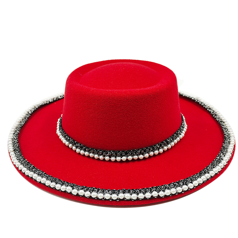 Chapeau en laine pour femme avec décoration perles – Image 5