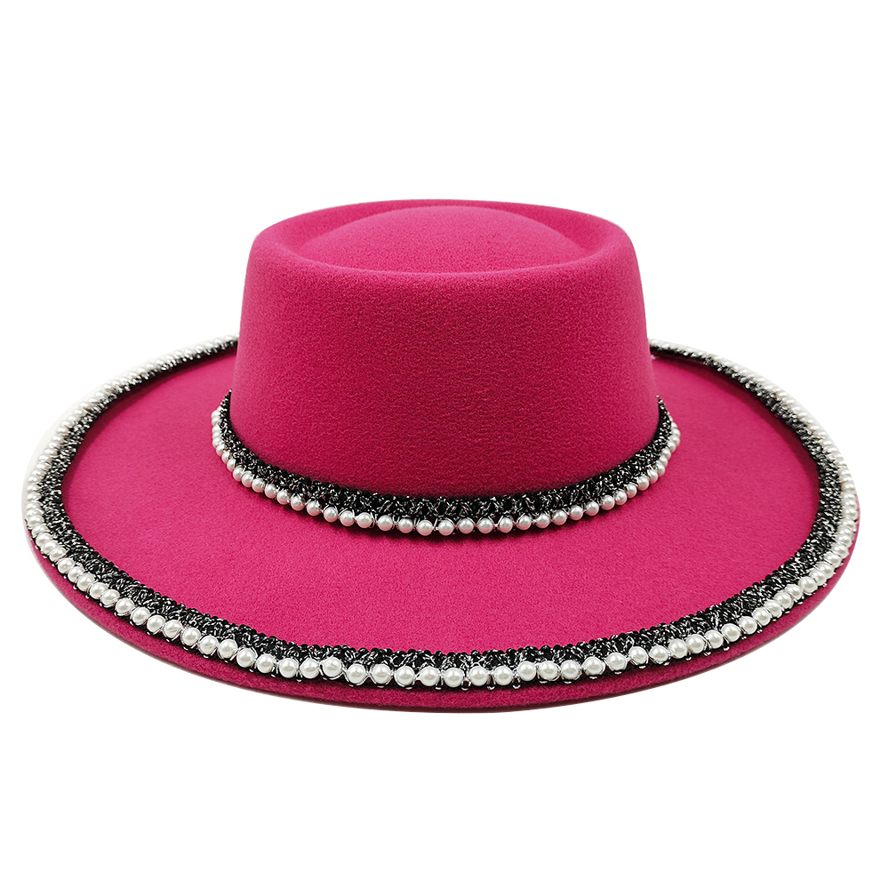 Chapeau en laine pour femme avec décoration perles – Image 4
