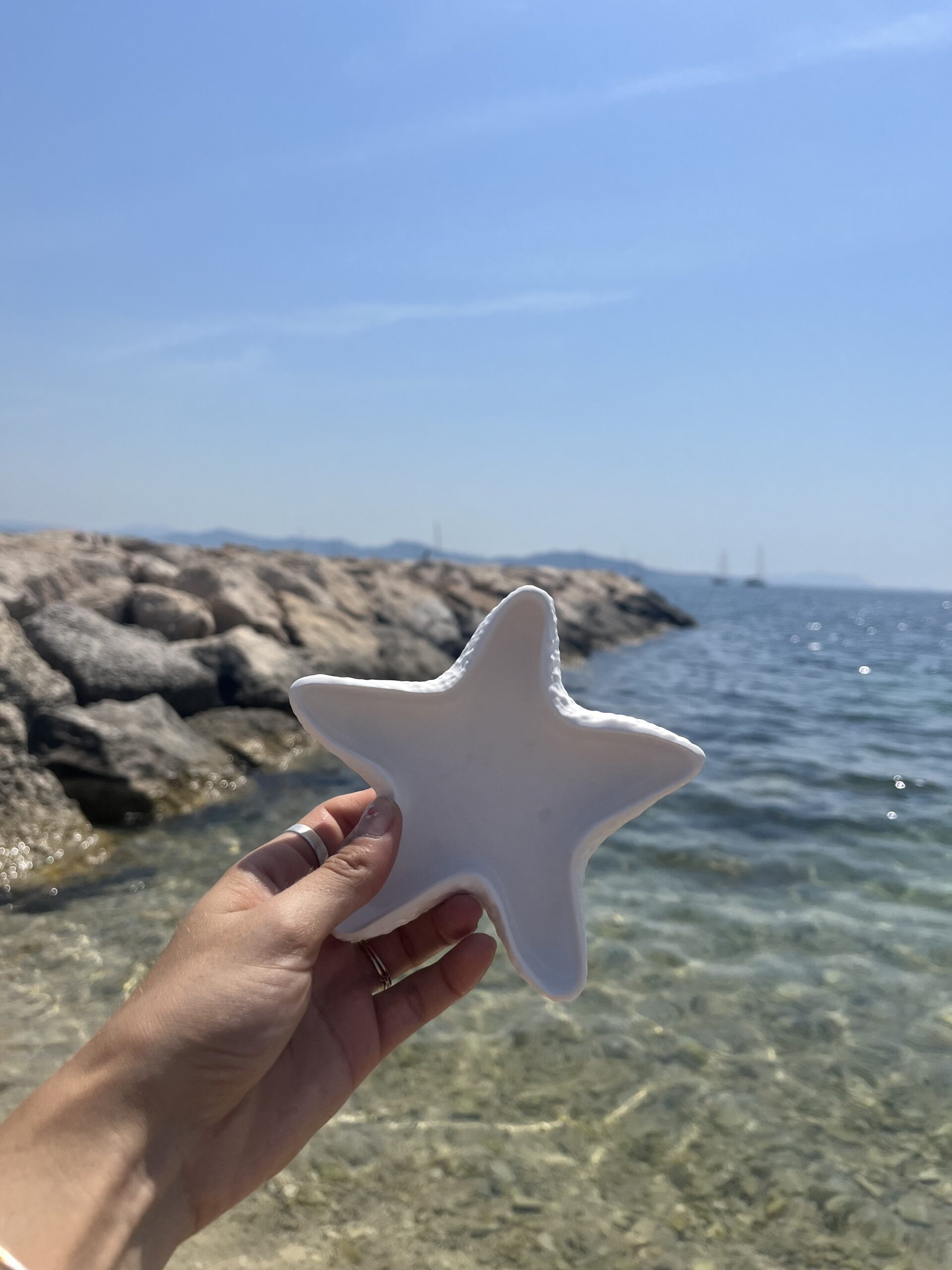 Coupelle étoile de mer à bijoux – en plâtre naturel ✨