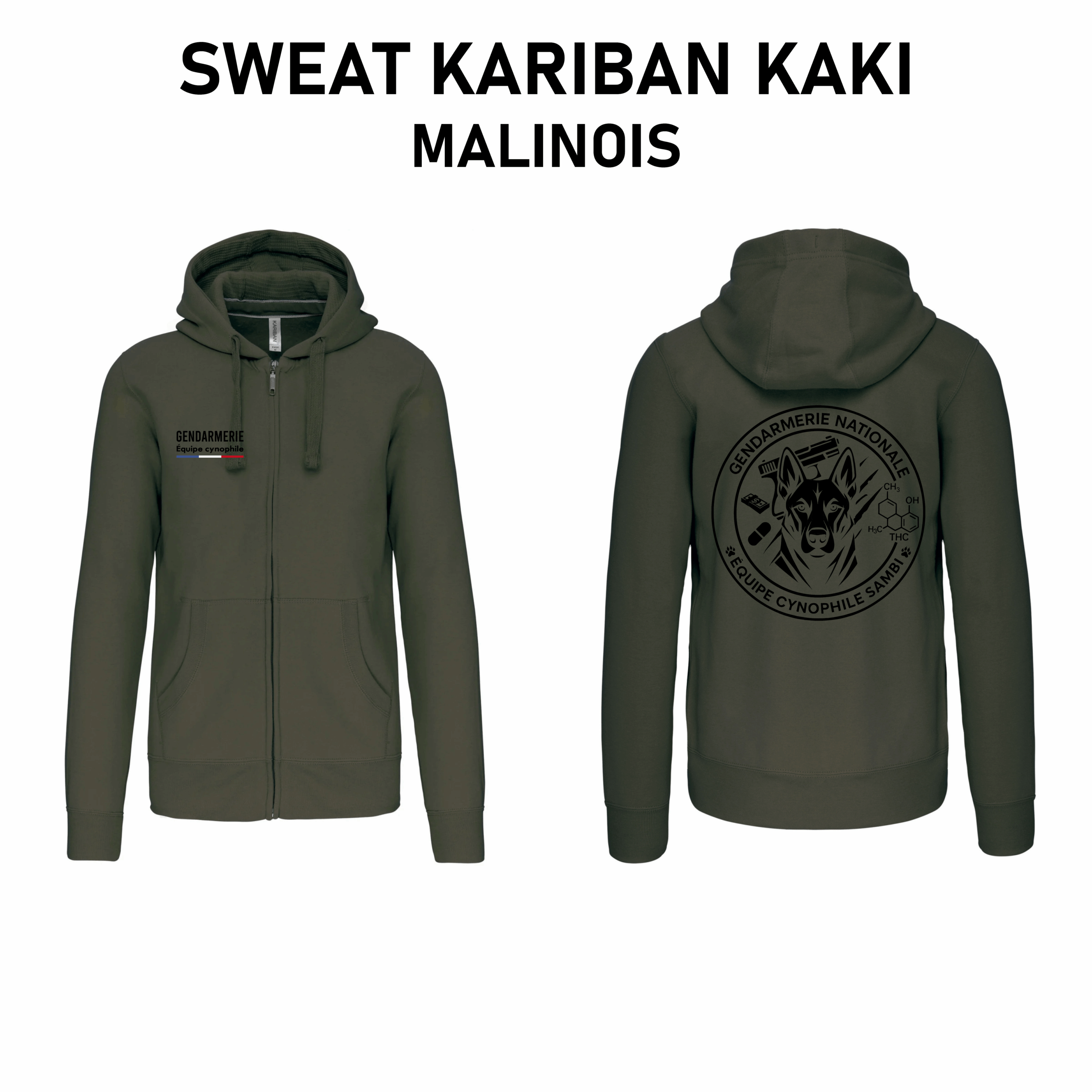 Sweat Kariban Gendarmerie Equipe Cynophile SAMBI (Malinois / Chien de chasse) – Image 3