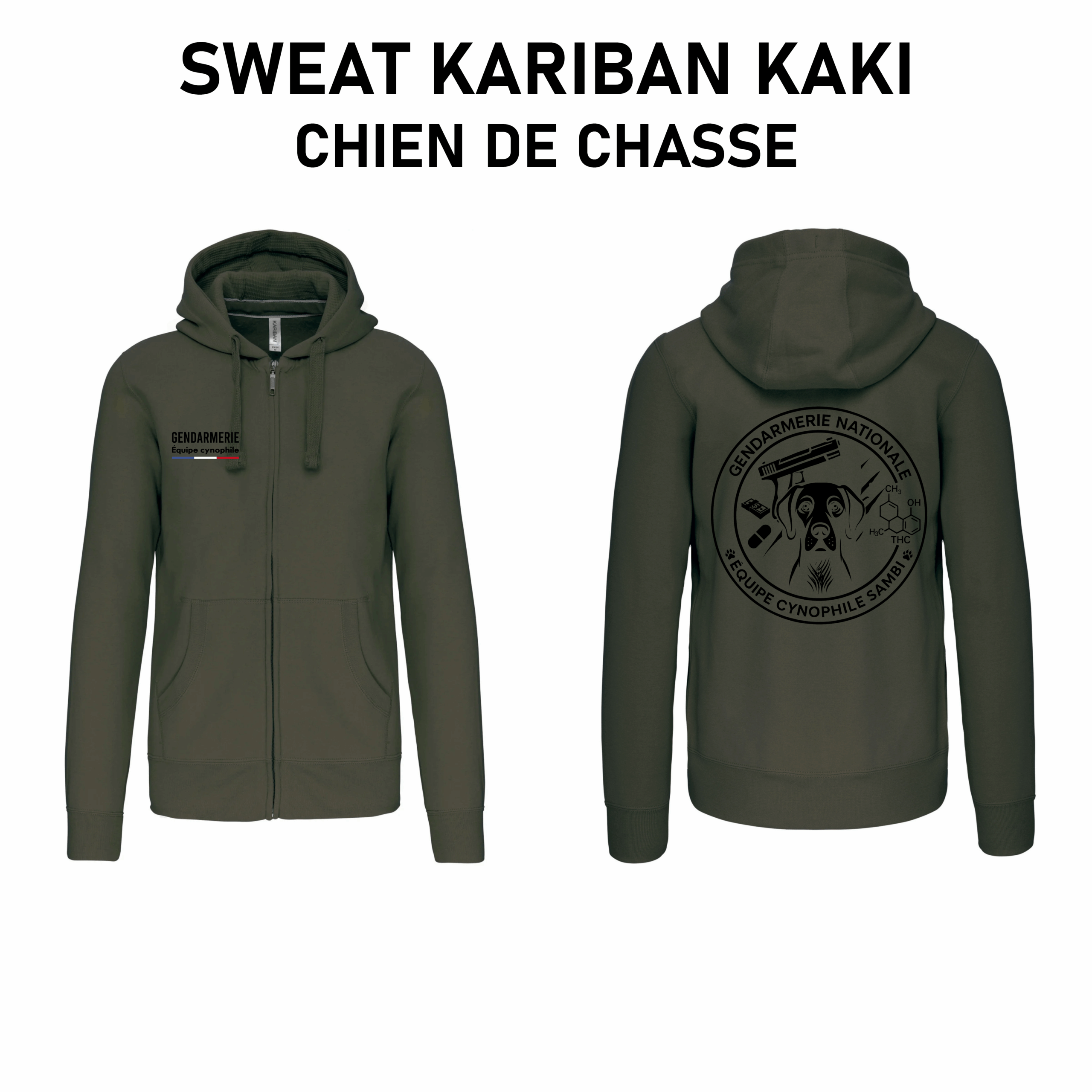 Sweat Kariban Gendarmerie Equipe Cynophile SAMBI (Malinois / Chien de chasse) – Image 4