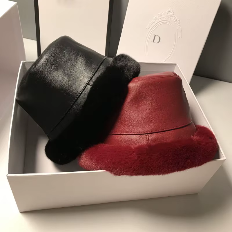Chapeau seau en fourrure pour femme – Image 2
