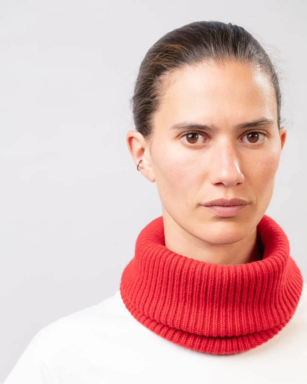 Tour de Cou Cachemire Régénéré Rouge – Image 6