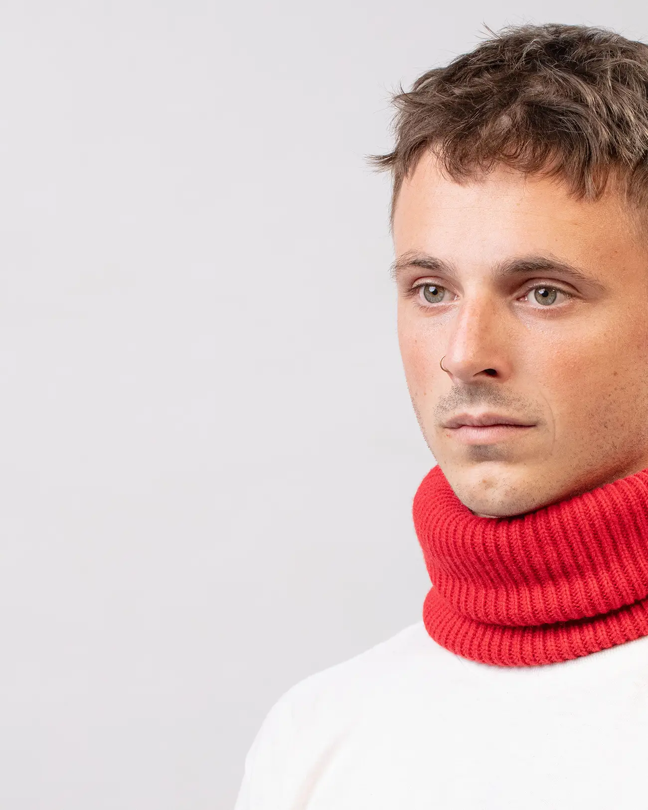 Tour de Cou Cachemire Régénéré Rouge – Image 5