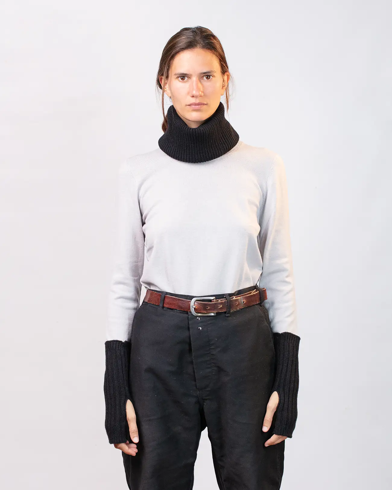 Mitaines Courtes Cachemire Régénéré Noir – Image 4