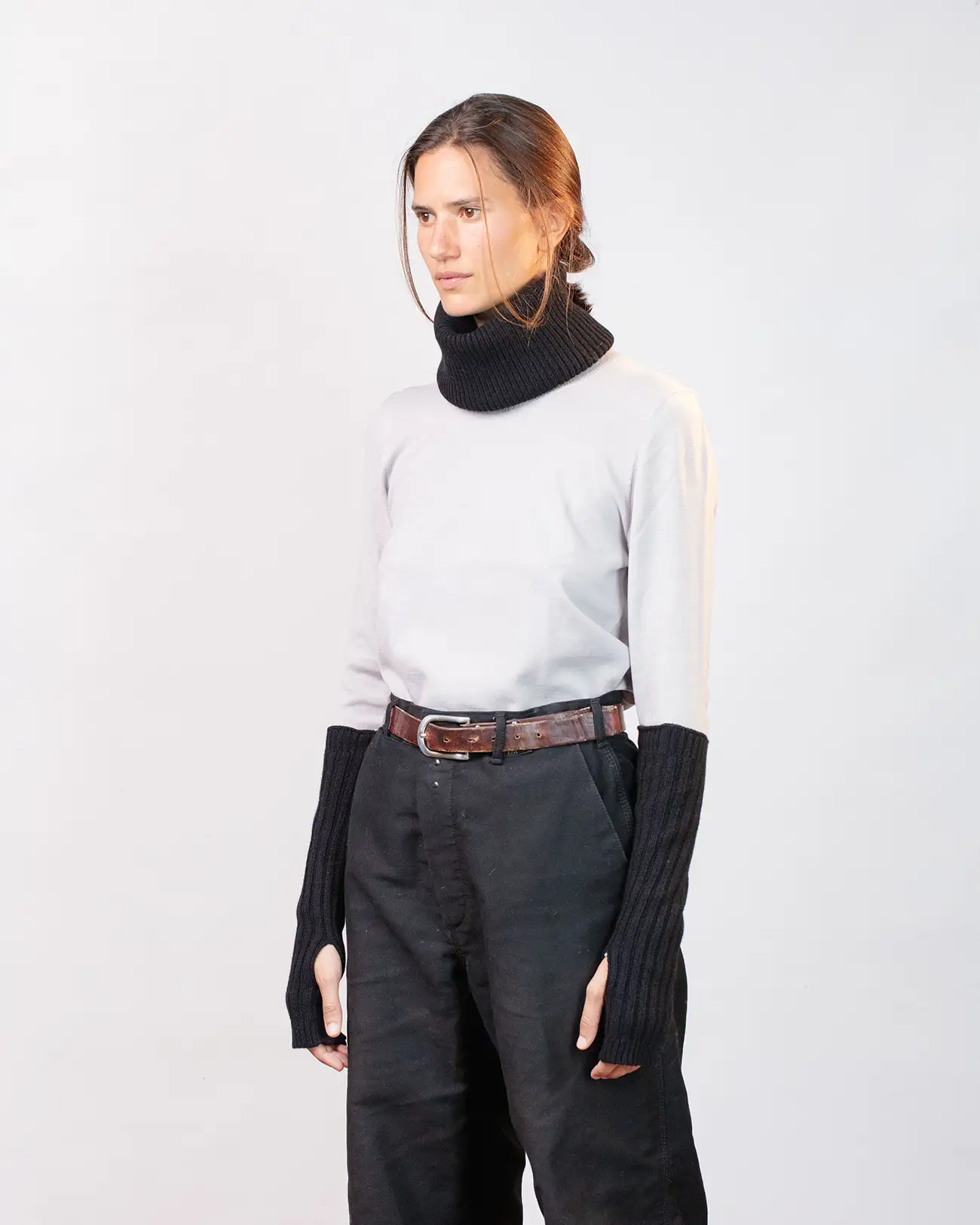 Mitaines Longues Cachemire Régénéré Noir – Image 4