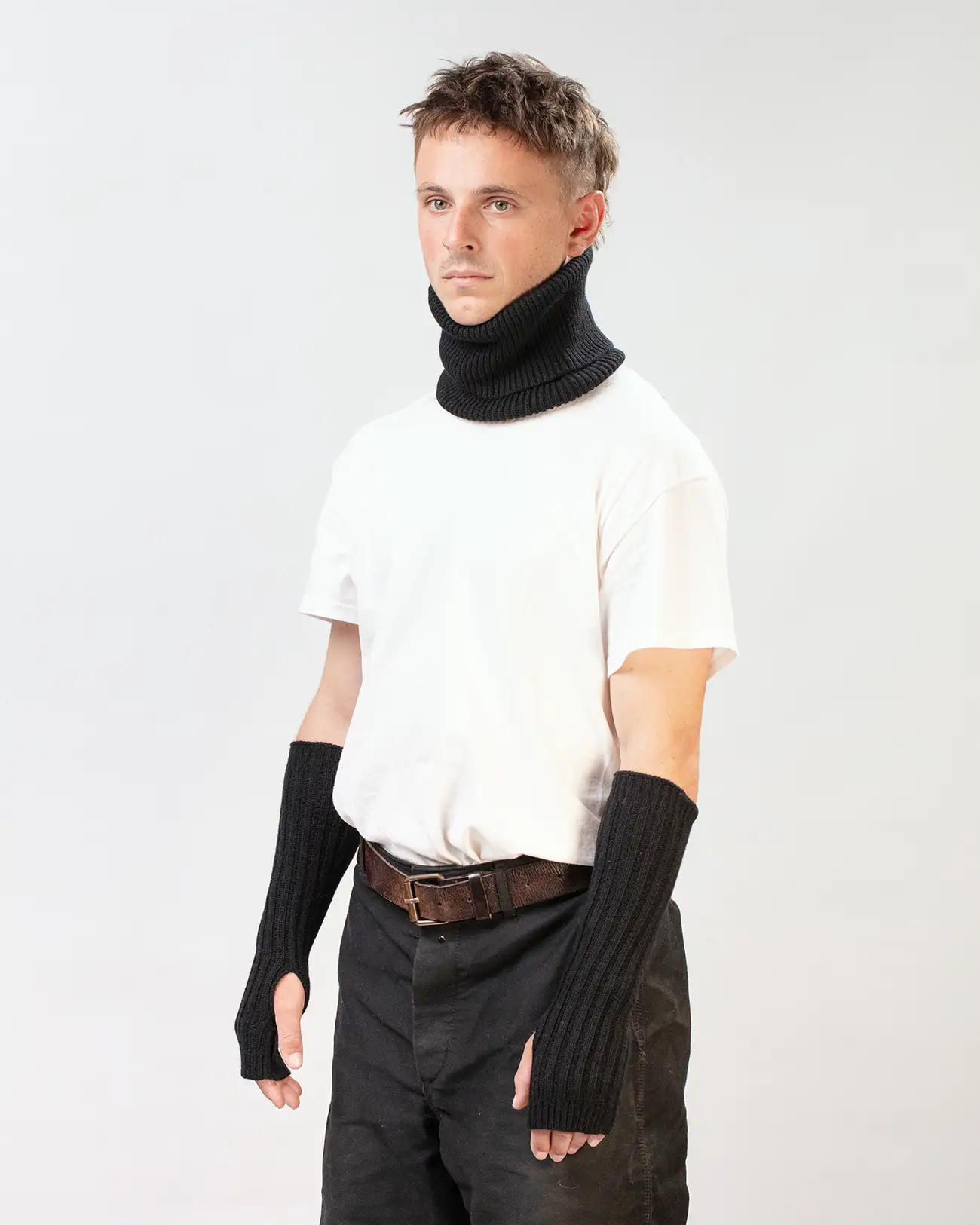 Mitaines Longues Cachemire Régénéré Noir – Image 3