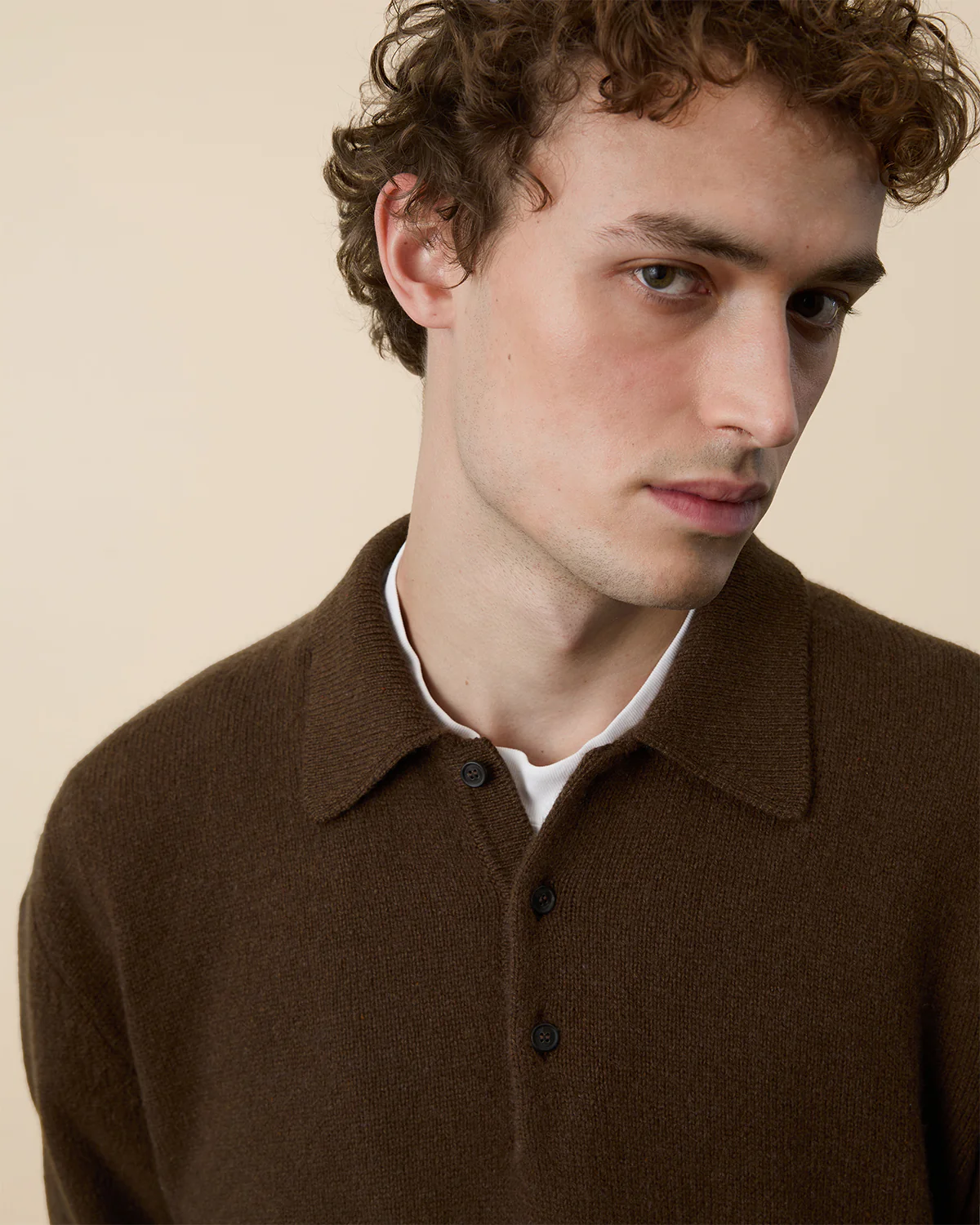 Brown Tricot x Sabah Men's Cashmere Polo Shirt – Image 3