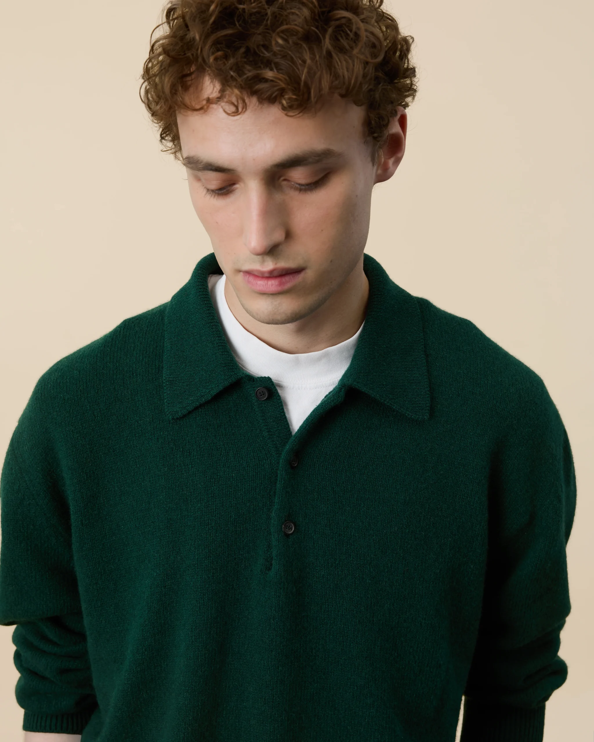 Green Tricot x Sabah Men's Cashmere Polo Shirt – Image 2