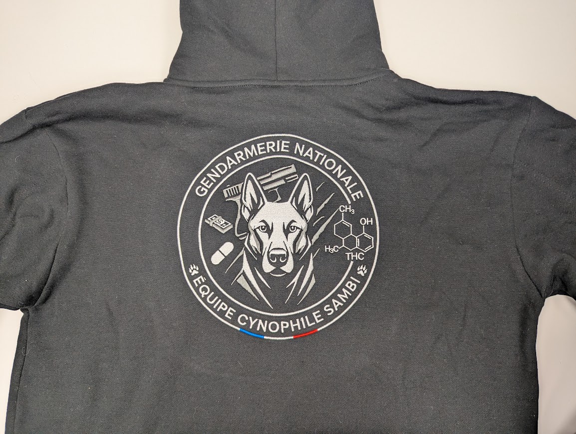 Sweat Kariban Gendarmerie Equipe Cynophile SAMBI (Malinois / Chien de chasse) – Image 5
