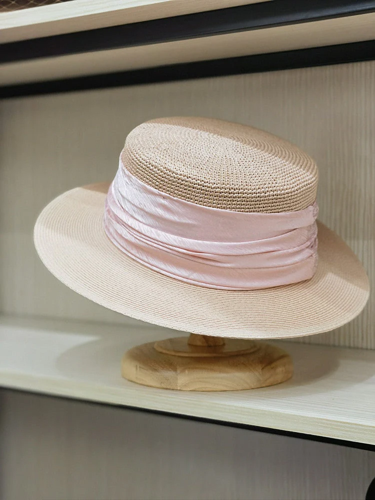 CHAPEAU DE PAILLE FEMME CHIC ROSE – Image 3