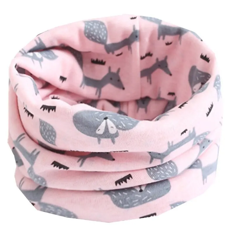 Snood enfant renard rose