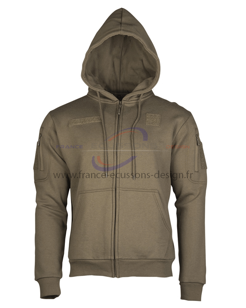 Sweat à capuche et zip tact – Mil-Tec