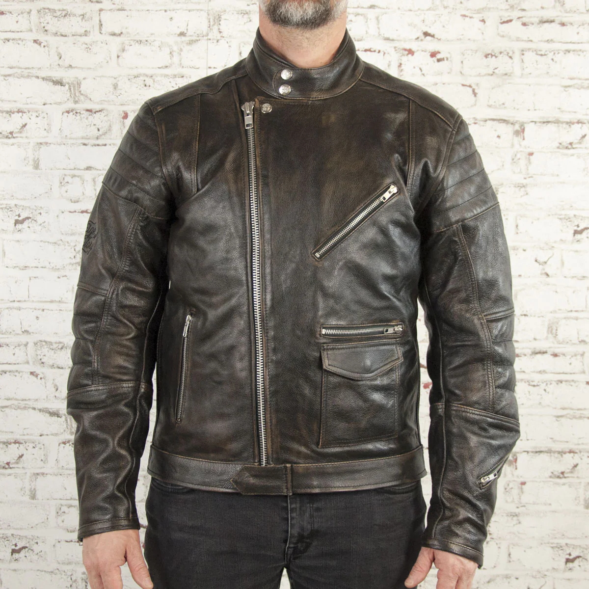 Blouson cuir moto Rocker Black used – Image 6